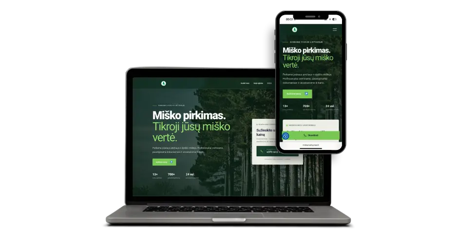 Miškų tvarkymas landing page