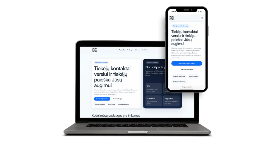 Tiekėjų kontaktai website